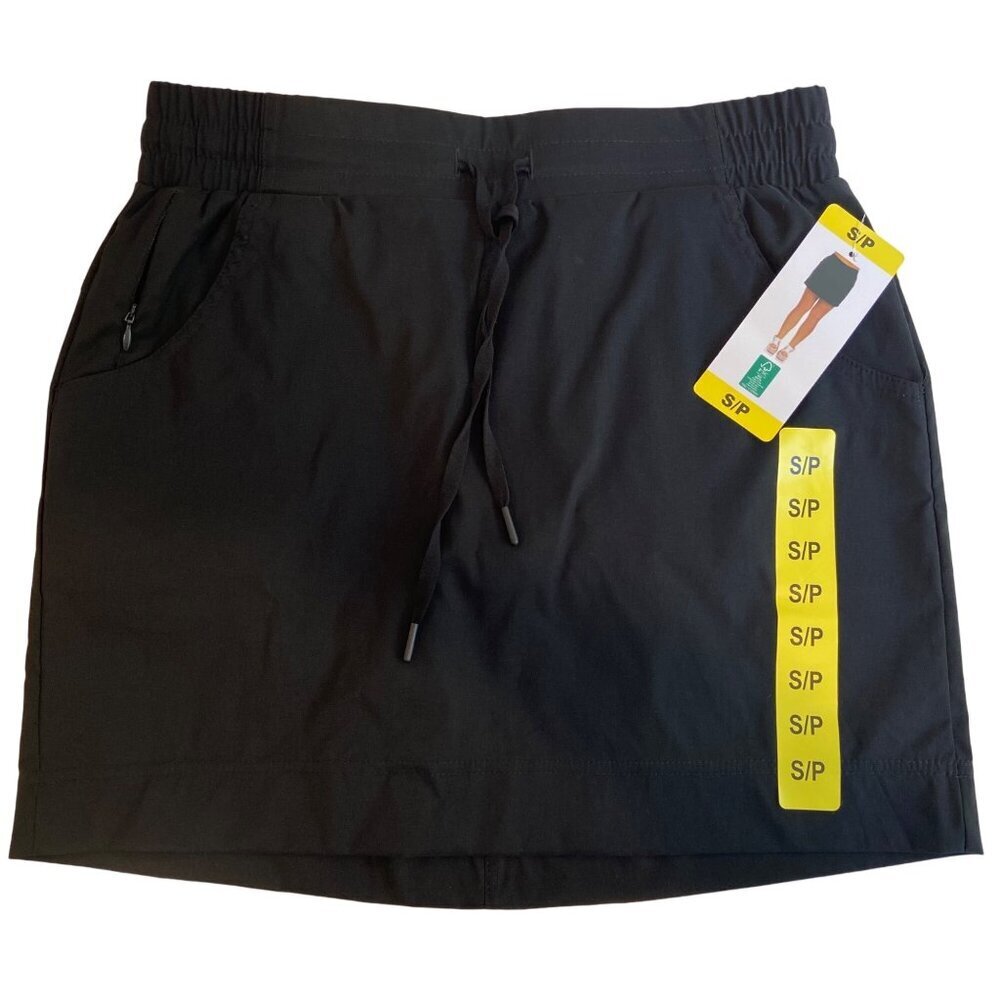 Pacific Trail Womens Small Black Skort With Pockets & Drawstring Waist NWT
